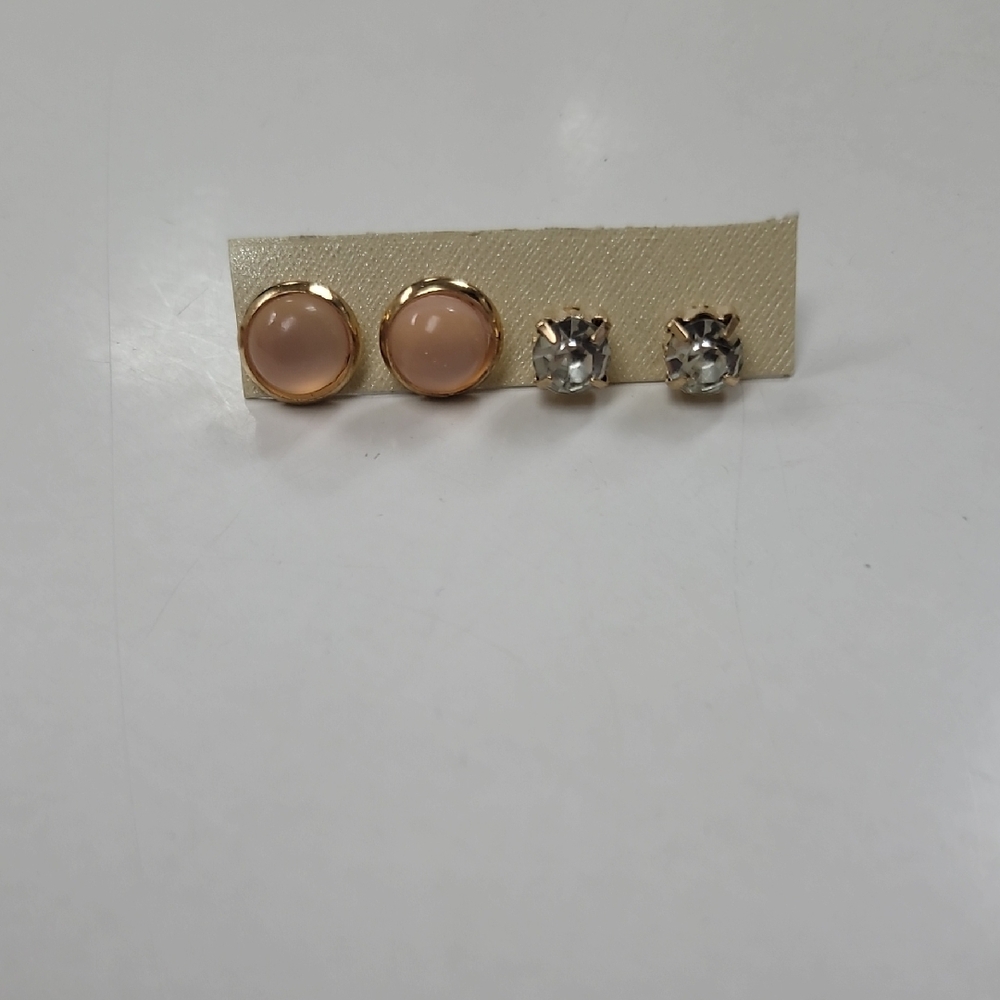 Elegant Gold and Silver Stud Earrings Set